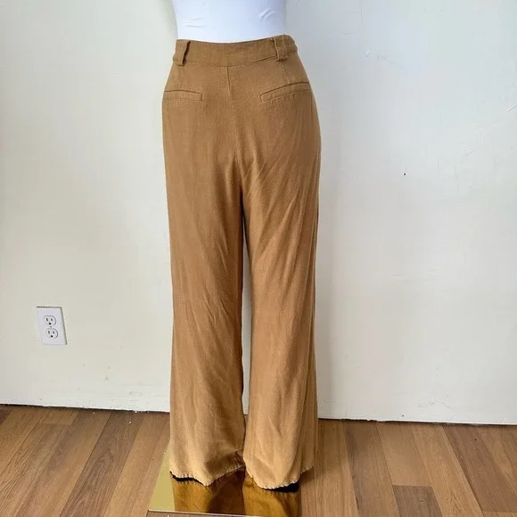 12th Tribe Little Secrets Mocha Linen Trousers Size Large - Picture 9 of 15